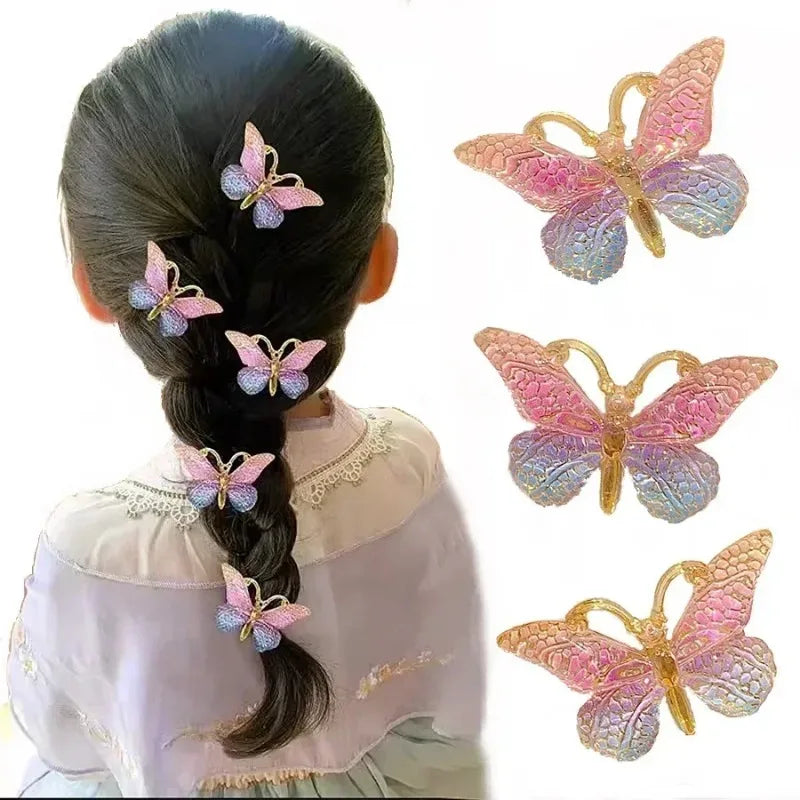 5PCS Sweet Stereoscopic Color Gradient Cute Baby Hairpins Kids Hair