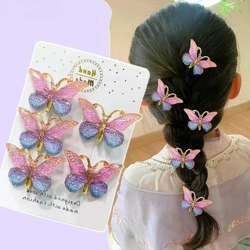 5PCS Sweet Stereoscopic Color Gradient Cute Baby Hairpins Kids Hair